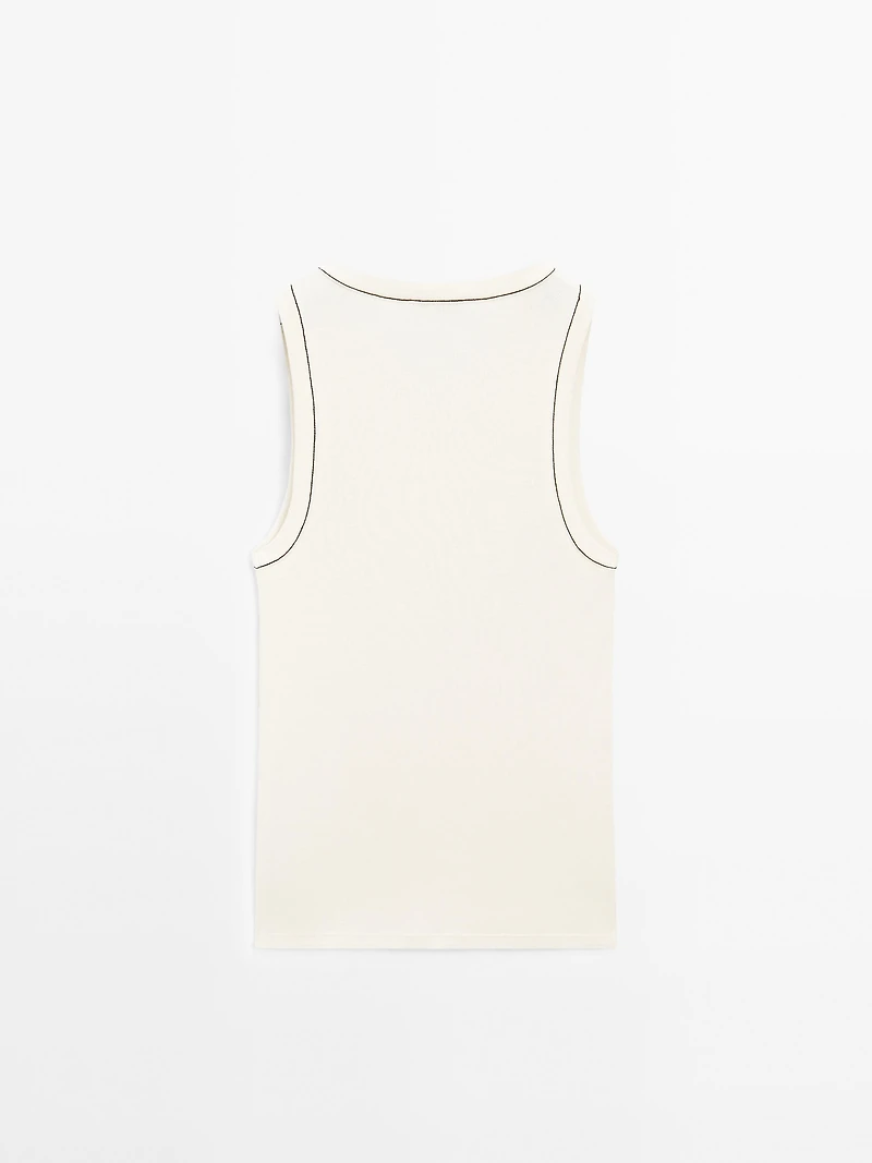 T-shirt 100 % coton détail contrastant