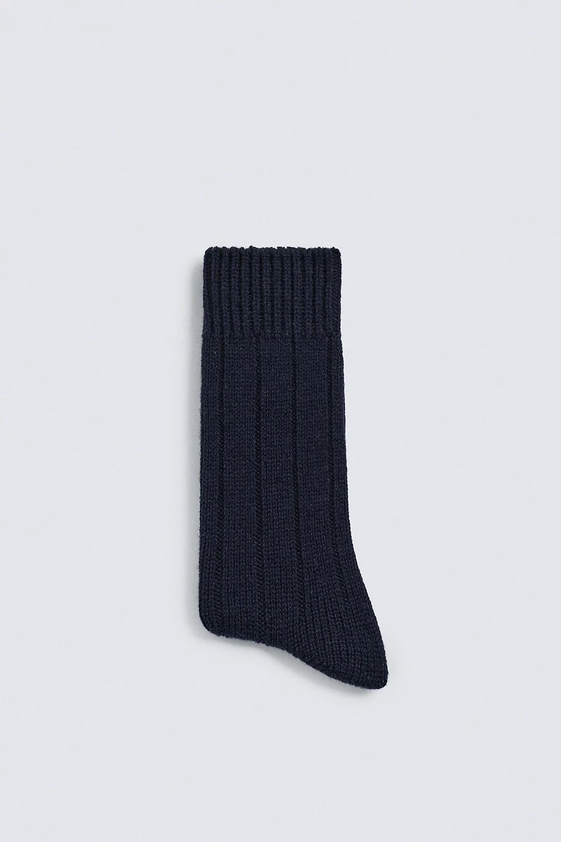 CHAUSSETTES CÔTELÉES EN MÉLANGE DE LAINE AARON LEVINE X ZARA