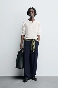 BUTTON NECK T-SHIRT