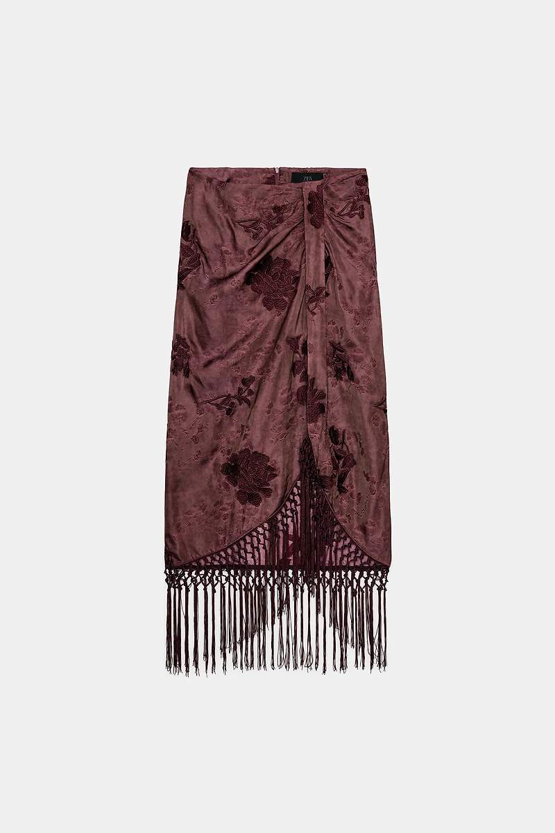 JUPE PARÉO BRODERIES FRANGES