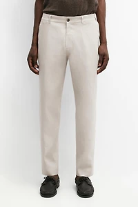 Pantalon tapered fit lin