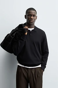 100% WOOL KNIT POLO SHIRT