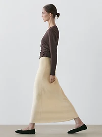 Knit alpaca and wool midi skirt