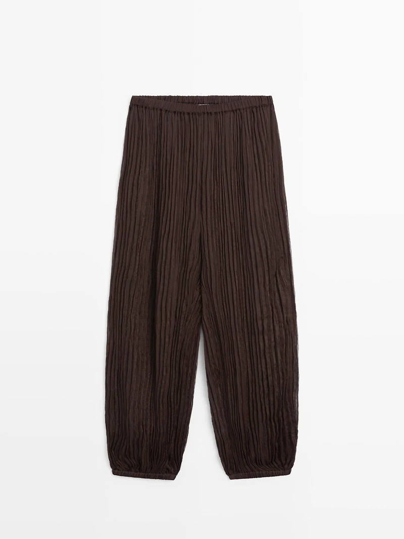 Pantalon bouffant détail plissé