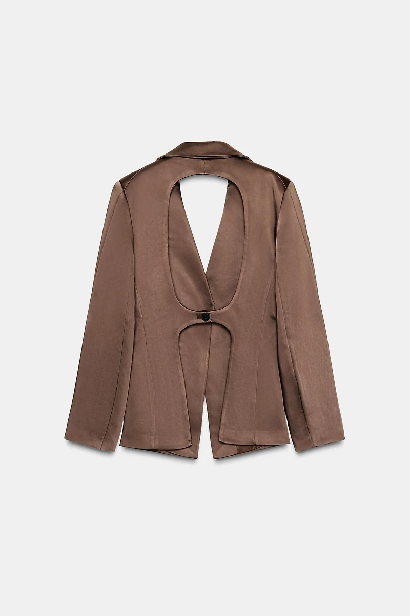 SATIN EFFECT BLAZER WITH BACK VENTS