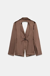 SATIN EFFECT BLAZER WITH BACK VENTS
