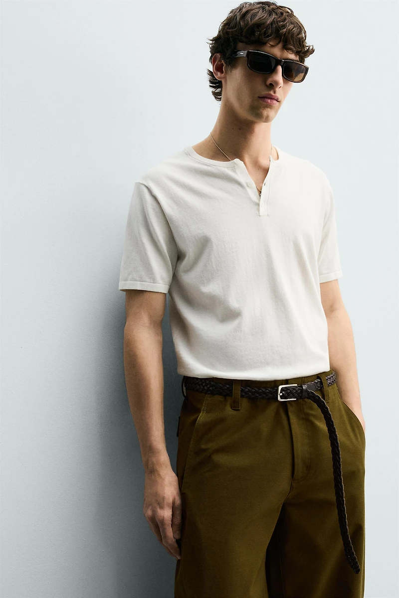 KNIT HENLEY SHIRT