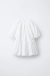 BOW TRIM BALLOON DRESS
