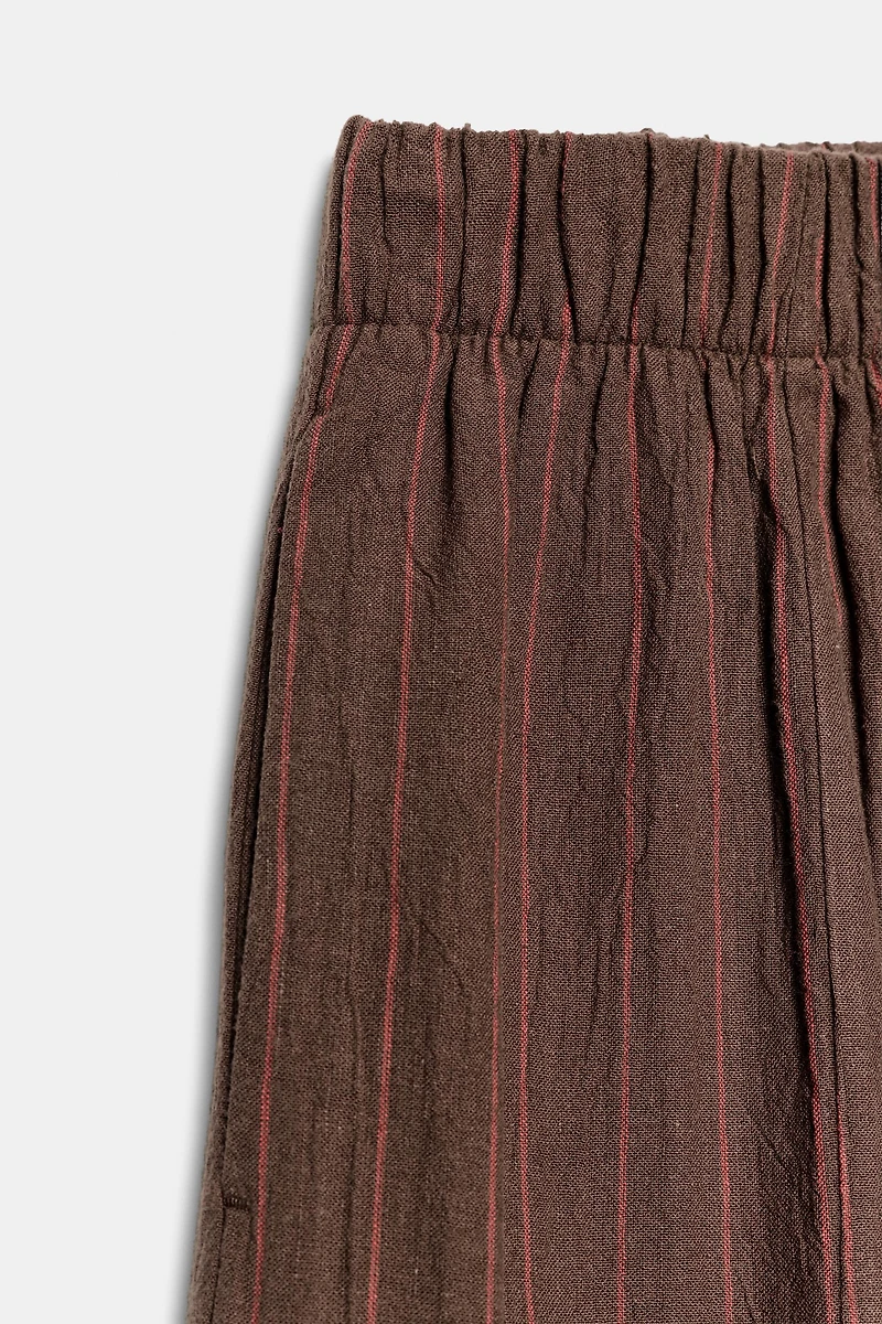 ZW COLLECTION STRIPED LINEN-BLEND TROUSERS
