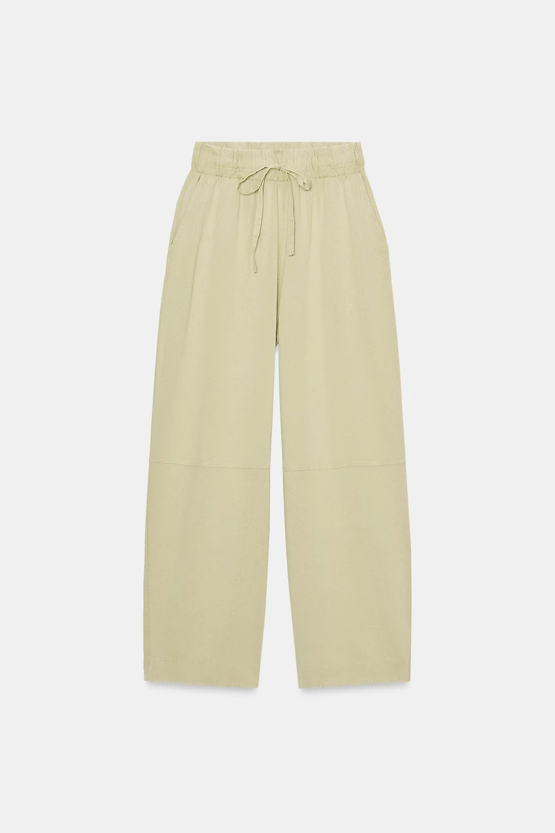 HEAVY COTTON WIDE LEG PANTS