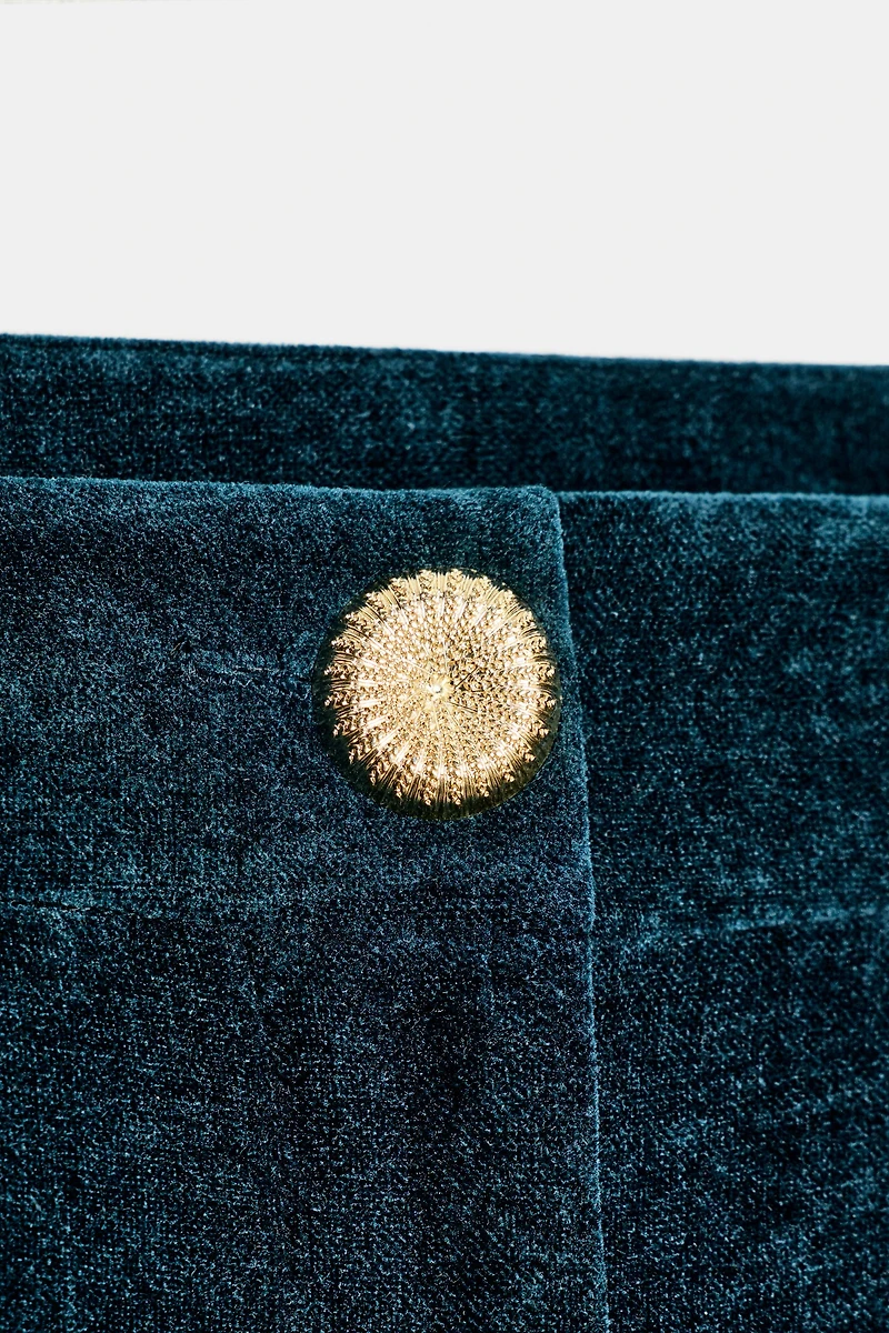 VELVET WIDE LEG PANTS