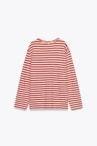 SLUB STRIPED COTTON T-SHIRT
