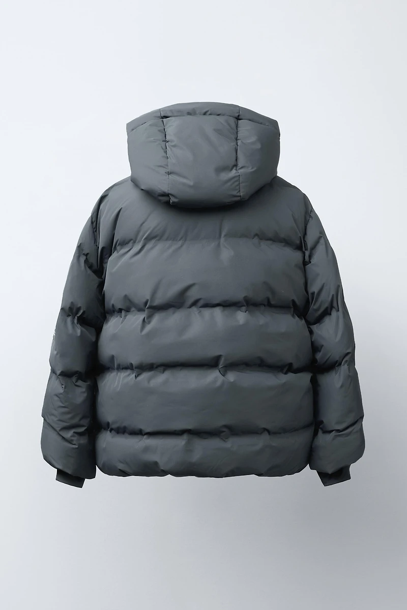 WATER REPELLENT LABEL PUFFER COAT