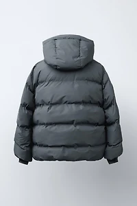 WATER REPELLENT LABEL PUFFER COAT