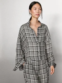 100% linen check shirt