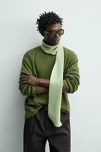 COTTON BLEND KNIT SCARF