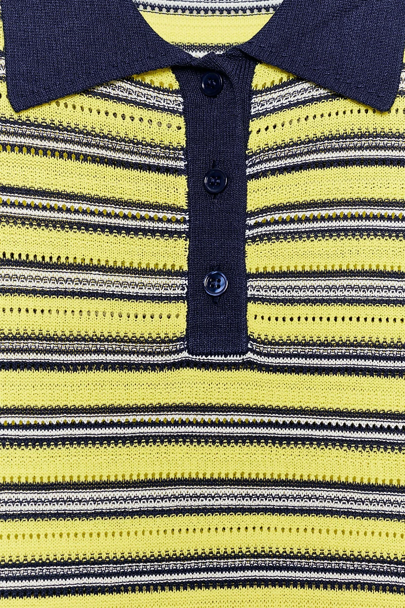 STRIPED KNIT POLO