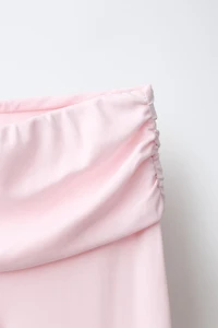 FLARE PANTS WITH TURN-UP AND GATHERING