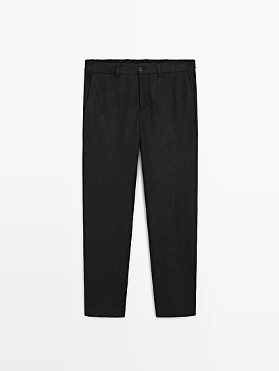 Wool blend suit trousers