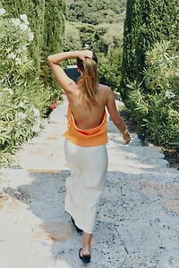 SATIN HALTER TOP