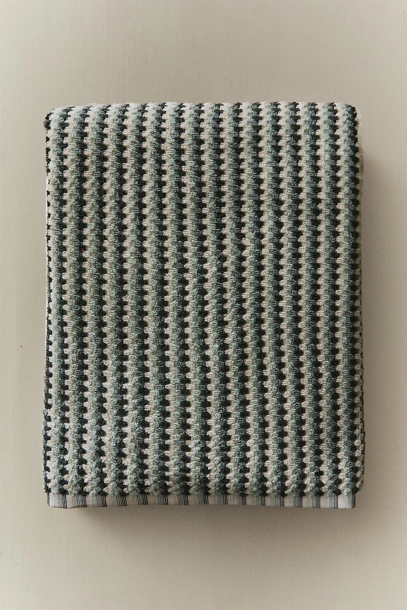 SERVIETTE DE BAIN JACQUARD GÉOMÉTRIQUE