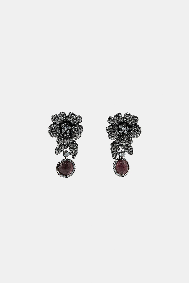 FLORAL STONE EARRINGS