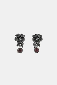 FLORAL STONE EARRINGS