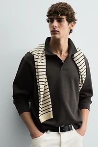 WASHED TEXTURED POLO SHIRT