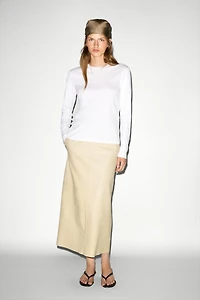 Nappa leather midi skirt