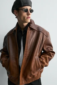 VINTAGE EFFECT LEATHER JACKET LIMITED EDITION