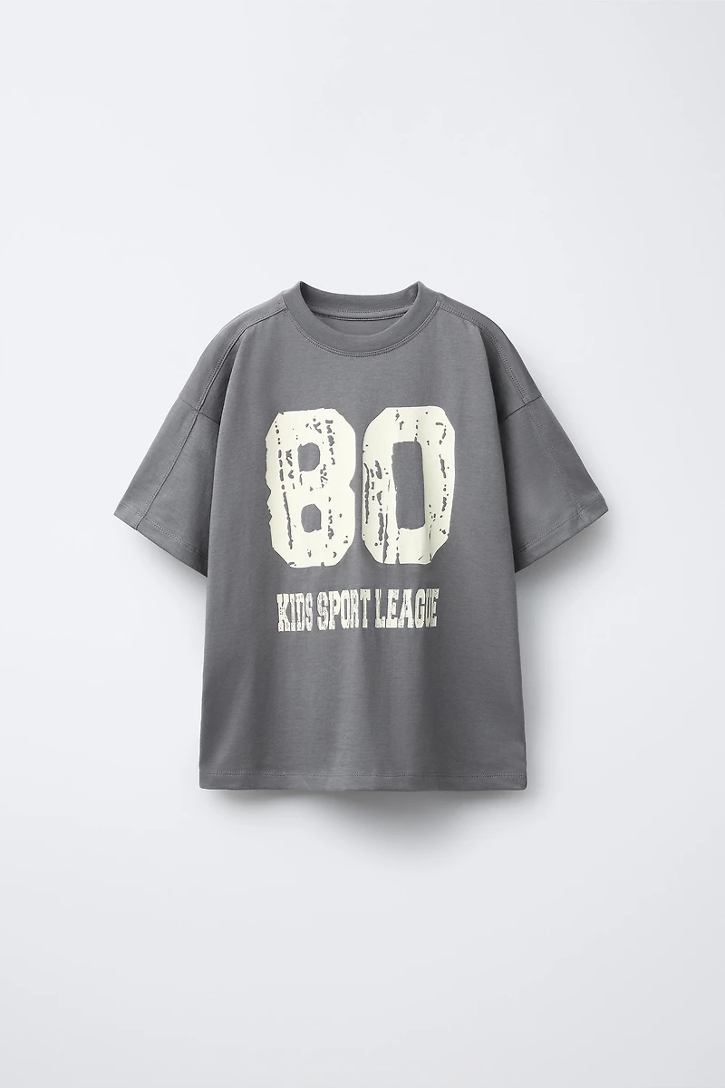 TEXT PRINT T-SHIRT AND BERMUDA SET
