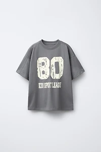 TEXT PRINT T-SHIRT AND BERMUDA SET