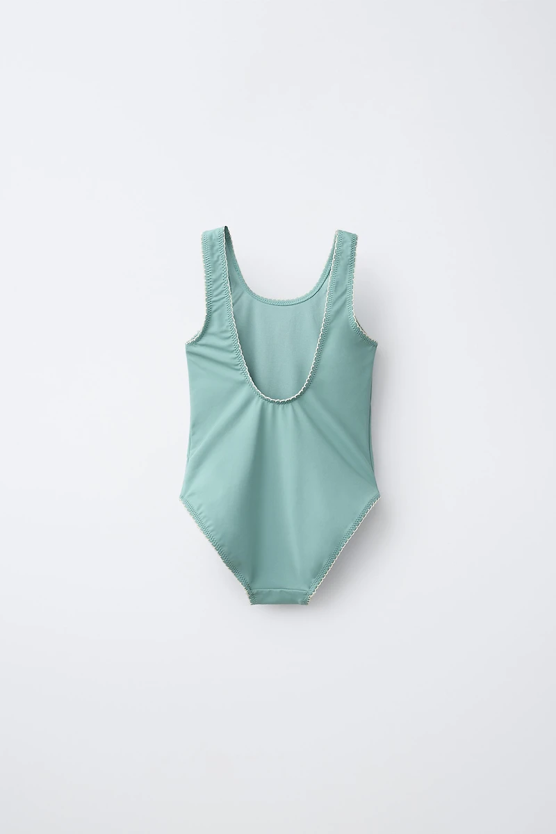 MAILLOT DE BAIN BRODÉ FRAISE (6-14 ANS)