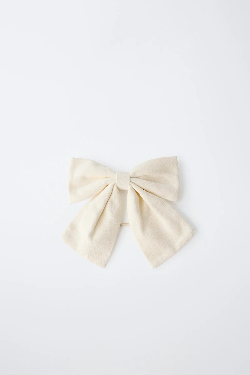 BOW HAIR TIE AND BARRETTE SET