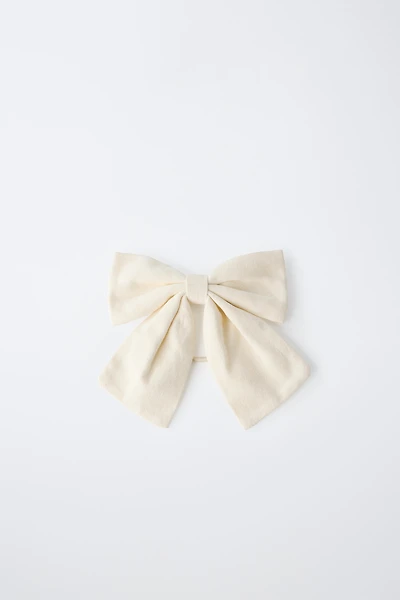 BOW HAIR TIE AND BARRETTE SET