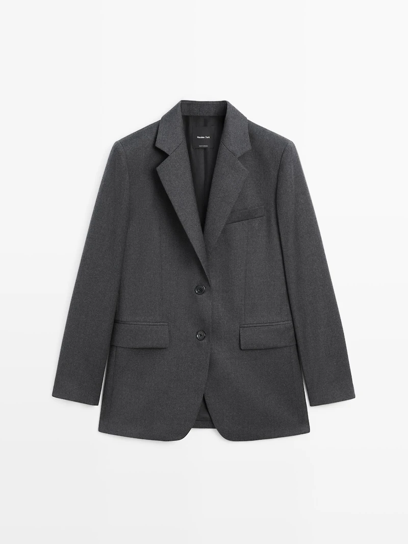 Veste de tailleur en flanelle 100 % laine