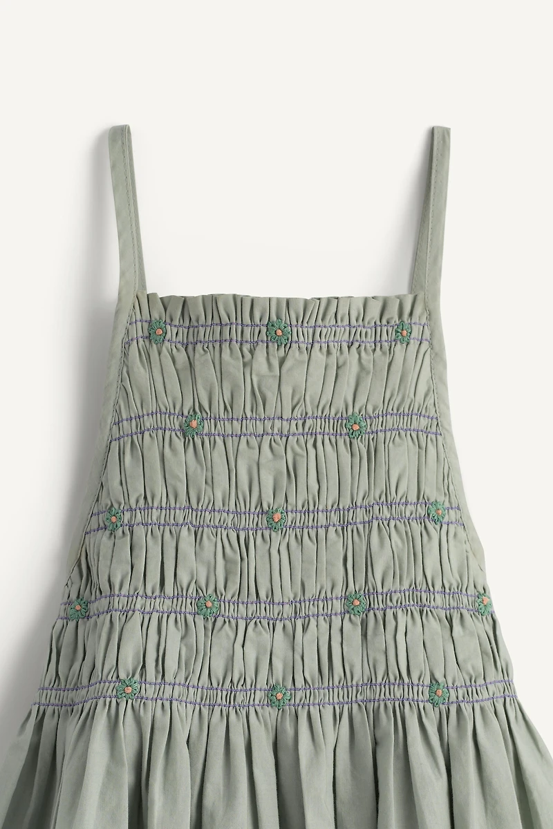 LIMITED EDITION EMBROIDERED FLORAL PINAFORE DRESS