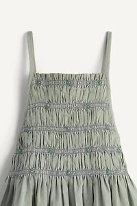 LIMITED EDITION EMBROIDERED FLORAL PINAFORE DRESS