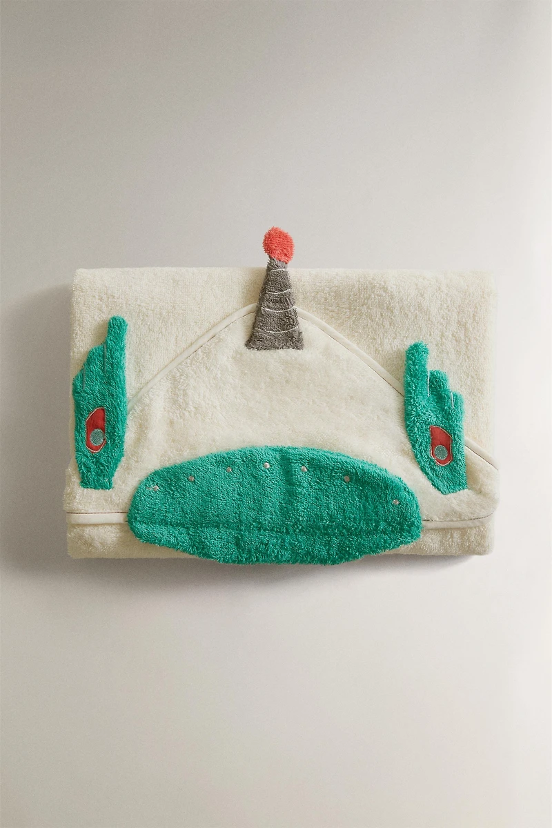 SPACE HOODED BABY TOWEL