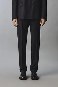 100% WOOL PINSTRIPE SUIT PANTS