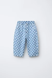 CHECKERBOARD BALLOON JEANS