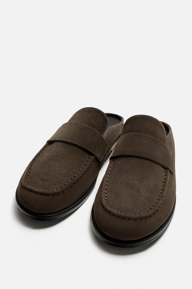 MOCASSINS OUVERTS À L'ARRIÈRE EN CUIR