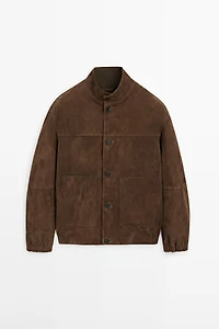 Blouson en cuir et daim