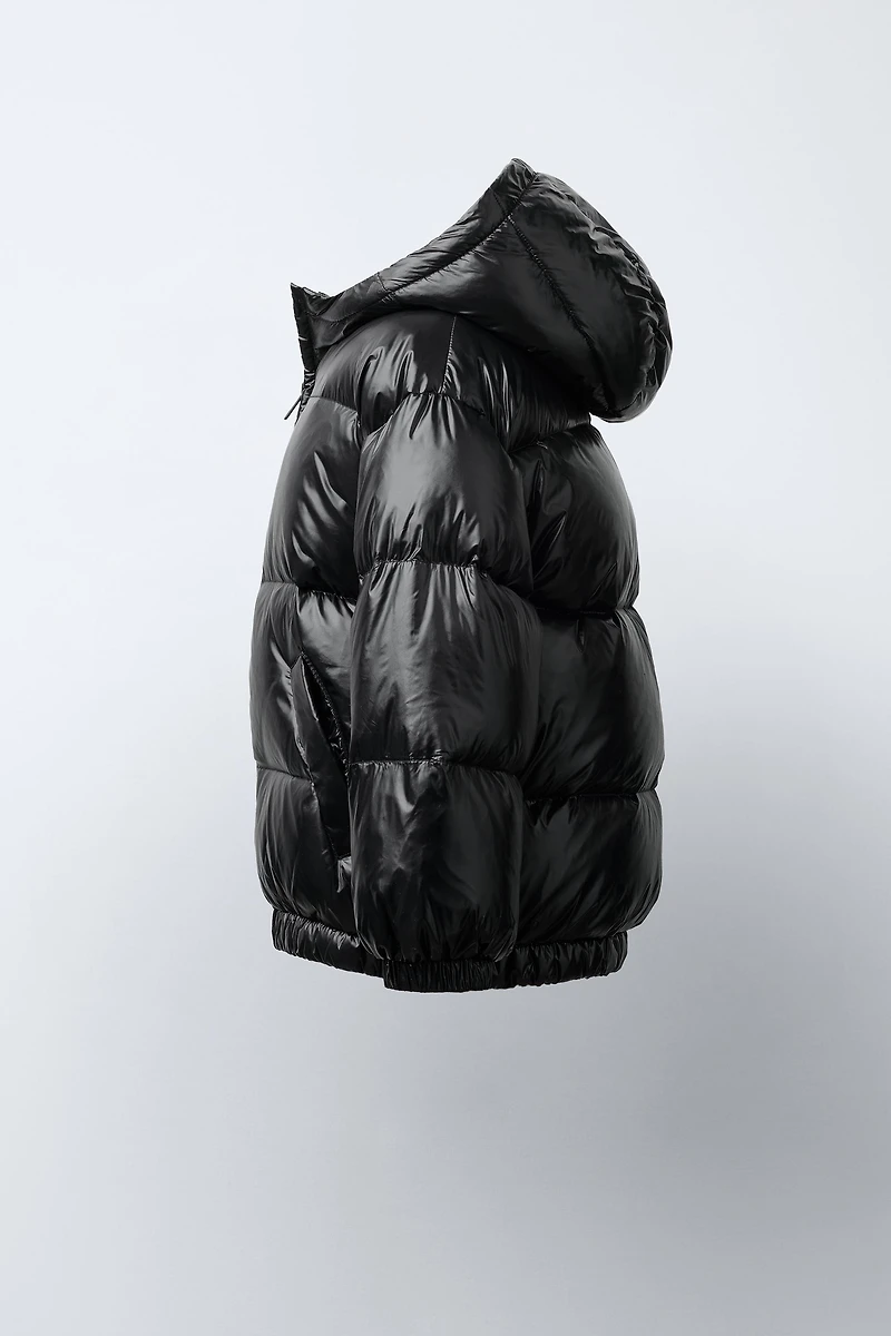 DOWN PUFFER COAT WITH HOODIE, WATER REPELLENT
