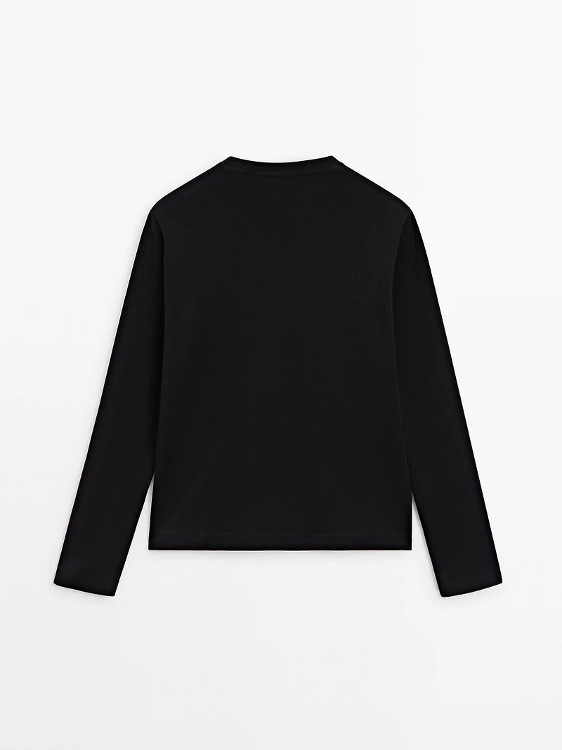 100% cotton interlock long sleeve T-shirt