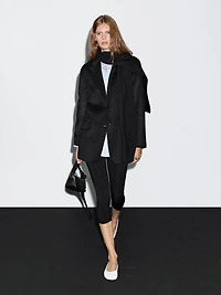Wool blend blazer with scarf