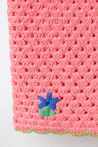 SHORT EN MAILLE CROCHET BRODÉ