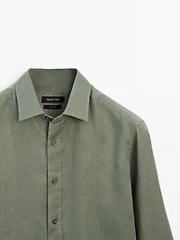 100% linen slim fit shirt