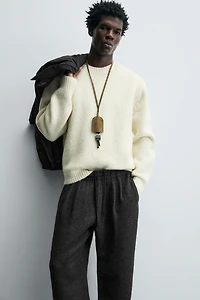 PLEATED WOOL PANTS
