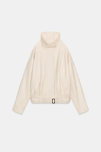 FAUX LEATHER BOMBER JACKET